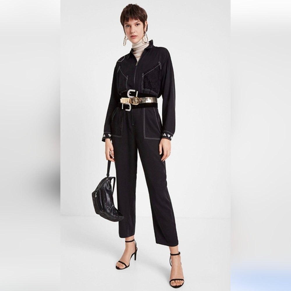 Desigual Larisa Jumpsuit Size Medium    Black